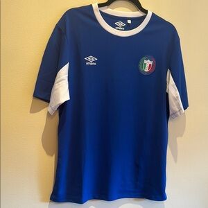 🇮🇹 Umbro Italia - Men’s Blue and White Soccer Jersey